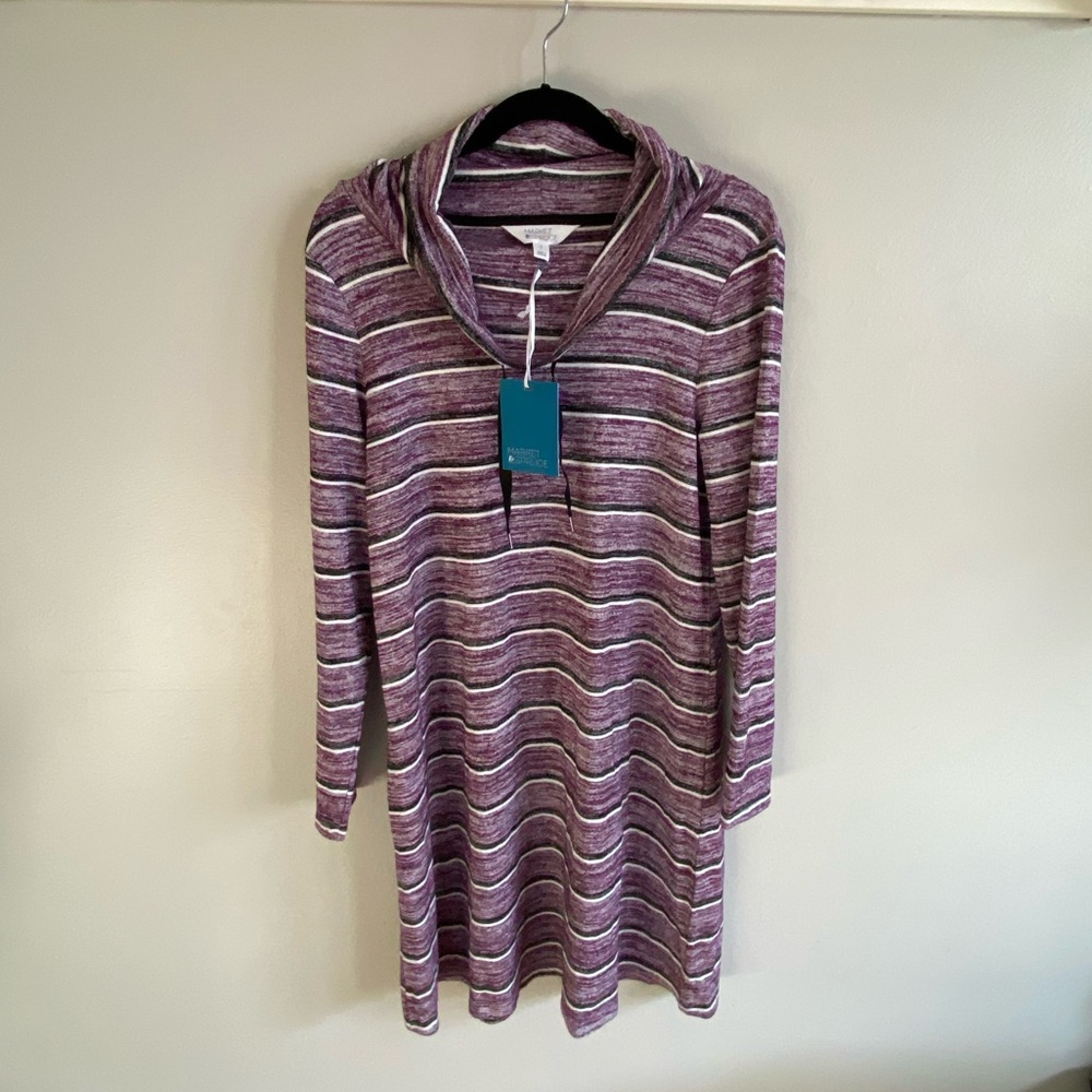 New- Long sleeve stripped sweater dress